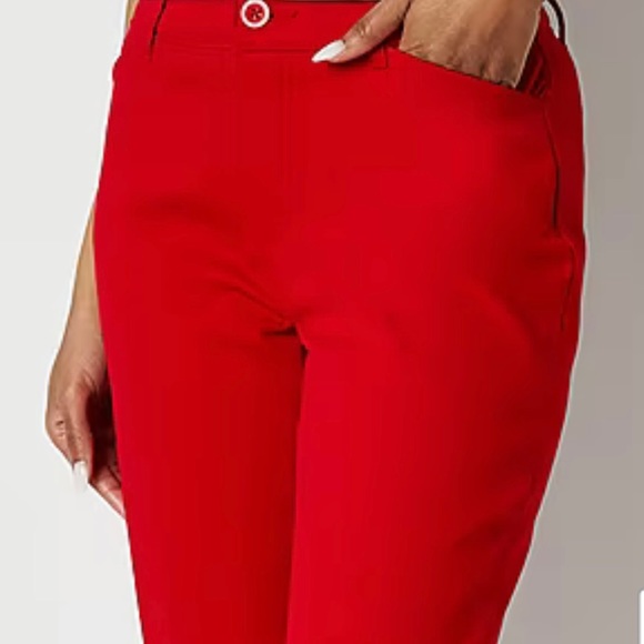 St. John's Bay Pants - St. John’s Bay Secretly slender Cabernet Red Capri size 18 NWT